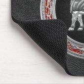 [200] Babylonian Winged Stier [Silber] [3D] Mousepad (Ecke)