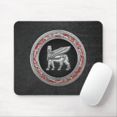 [200] Babylonian Winged Stier [Silber] [3D] Mousepad (Mit Mouse)