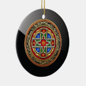 [200] Celtic Cross [Gold+Enamel] Keramikornament (Rechts)