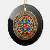 [200] Celtic Cross [Gold+Enamel] Keramikornament (Links)