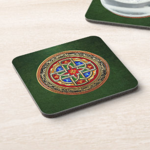 [200] Celtic Cross [Gold+Enamel] Untersetzer