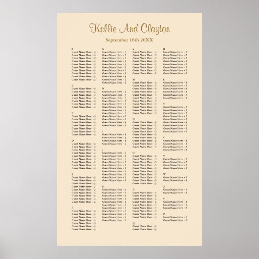 200 Champagner Hochzeitskarte Poster (Vorne)