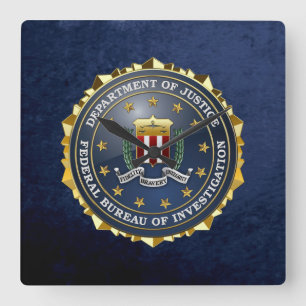 [200] FBI Special Edition Quadratische Wanduhr