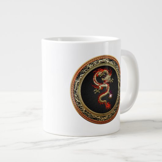 [200] Golden Chinese Dragon Fucanglong Jumbo-Tasse (Vorderseite Rechts)