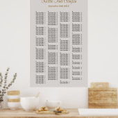 200 Gray Simple Wedding Seating Chart Poster (Küche)