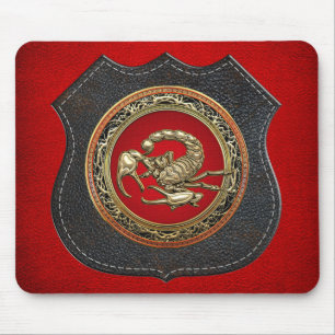 [200] Heiliger Goldener Skorpion auf Rot Mousepad