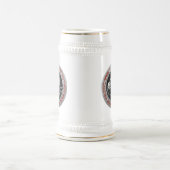 [200] Heiliger Silberkorpion auf Schwarz Bierglas (Mittel)