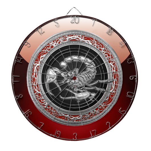 [200] Heiliger Silberkorpion auf Schwarz Dartscheibe (vorne)