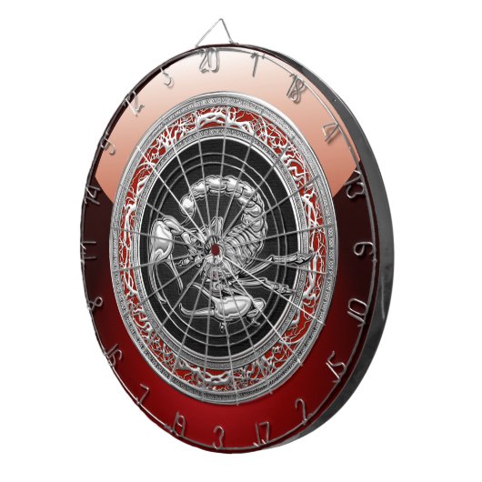 [200] Heiliger Silberkorpion auf Schwarz Dartscheibe (Vorderseite rechts)
