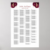 200 Hochzeitskarte für Burgund und Gold Poster (Vorne)