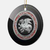 [200] Icelandic Dragon, Landvæ ttir [Silver] Keramik Ornament (Links)