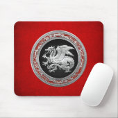 [200] Icelandic Dragon, Landvæ ttir [Silver] Mousepad (Mit Mouse)