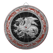 [200] Isländischer Drache, Landvættir [Silber] Dartscheibe (vorne)