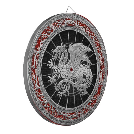[200] Isländischer Drache, Landvættir [Silber] Dartscheibe (Vorderseite Links)