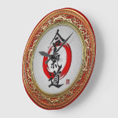 [200] Japanische Kalligraphie - Aikido Große Wanduhr (Winkel)