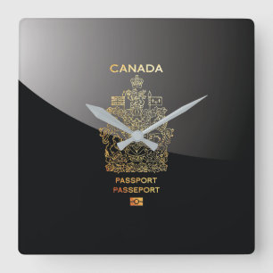 [200] Kanadischer Passport Quadratische Wanduhr
