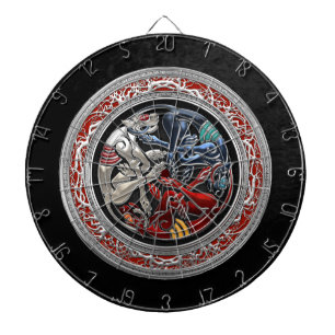 [200] Keltische Schätze - Drei Hunde auf Silber Dartscheibe