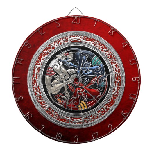 [200] Keltische Schätze - Drei Hunde auf Silber Dartscheibe (vorne)