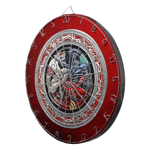 [200] Keltische Schätze - Drei Hunde auf Silber Dartscheibe (Vorderseite rechts)