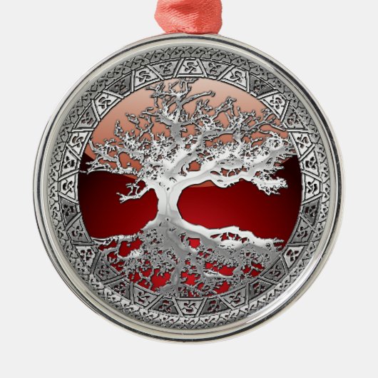 [200] Keltischer Baum des Lebens [Silber] Ornament Aus Metall (Vorne)