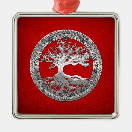 [200] Keltischer Baum des Lebens [Silber] Silbernes Ornament (Vorne)