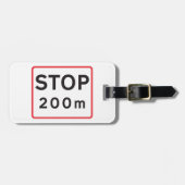 200 m lange Haltestelle für die Verkehrswarnung Gepäckanhänger (Vorderseite horizontal)