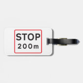 200 m lange Haltestelle für die Verkehrswarnung Gepäckanhänger (Rückseite horizontal)