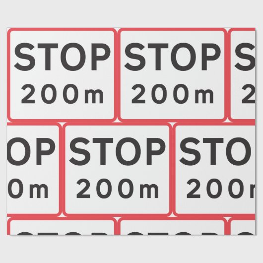 200 m lange Haltestelle für die Verkehrswarnung Geschenkpapier (Flach)