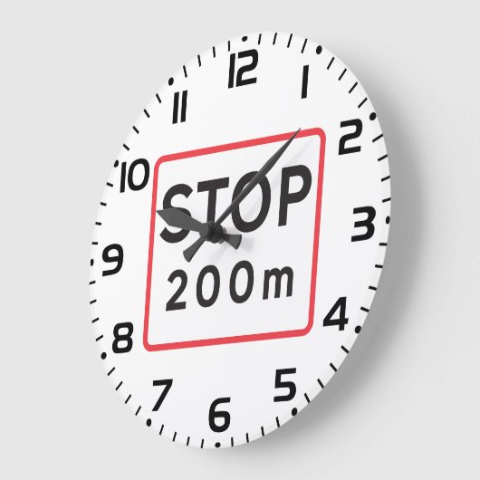 200 m lange Haltestelle für die Verkehrswarnung Große Wanduhr (Winkel)