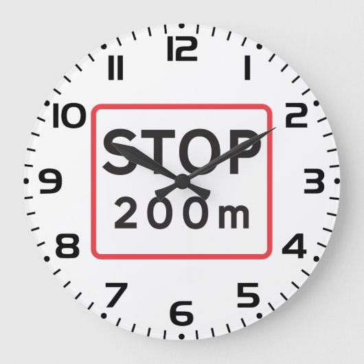 200 m lange Haltestelle für die Verkehrswarnung Große Wanduhr (Vorderseite)