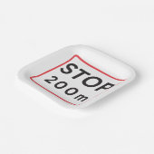 200 m lange Haltestelle für die Verkehrswarnung Pappteller (Gewinkelt)