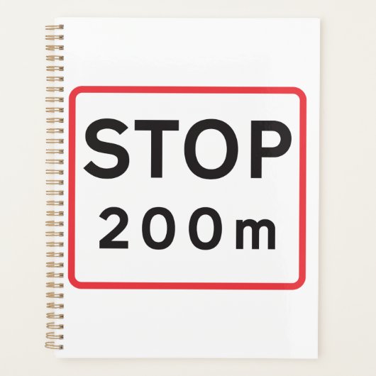 200 m lange Haltestelle für die Verkehrswarnung Planer (Vorderseite)