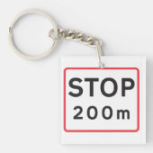 200 m lange Haltestelle für die Verkehrswarnung Schlüsselanhänger (Vorderseite)