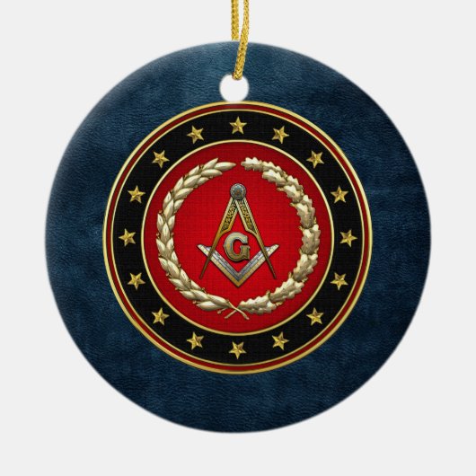 [200] Masonic Square and Compasses [3. Grad] Keramikornament (Vorne)