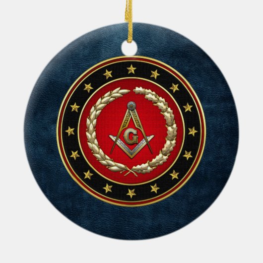 [200] Masonic Square and Compasses [3. Grad] Keramikornament (Hinten)