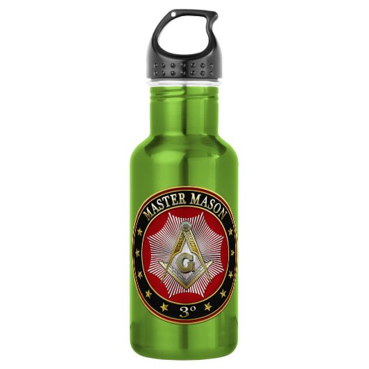 [200] Master Mason - 3rd Degree Square & Compasses Edelstahlflasche (Vorderseite)