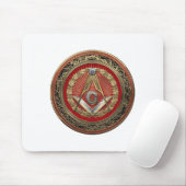 [200] Master Mason - Gold Square & Compasses Mousepad (Mit Mouse)