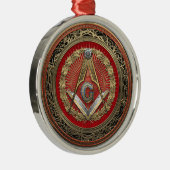 [200] Master Mason - Gold Square & Compasses Ornament Aus Metall (Rechts)