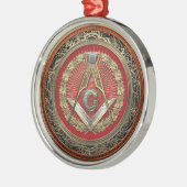 [200] Master Mason - Gold Square & Compasses Ornament Aus Metall (Links)
