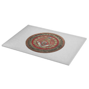 [200] Master Mason - Gold Square & Compasses Schneidebrett