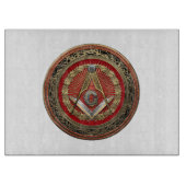 [200] Master Mason - Gold Square & Compasses Schneidebrett (Vorderseite)