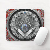 [200] Master Mason - Silver Square & Compasses Mousepad (Mit Mouse)