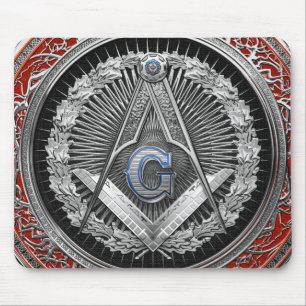[200] Master Mason - Silver Square & Compasses Mousepad