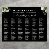 200 Names Greenery Wedding Seating Chart Sign Poster