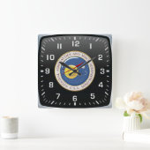 [200] NASA-Emblem [3D] Quadratische Wanduhr (Zuhause)