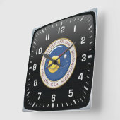 [200] NASA-Emblem [3D] Quadratische Wanduhr (Winkel)