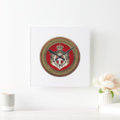 [200] Order of Malta - SMOM Coat of Arms Quadratische Wanduhr (Zuhause)