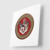 [200] Order of Malta - SMOM Coat of Arms Quadratische Wanduhr (Winkel)