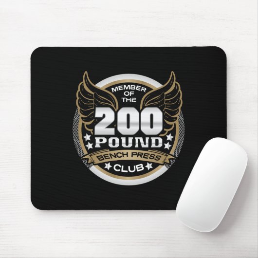 200 Pound Bench Press Club For Weightlifter Gym  Mousepad (Mit Mouse)