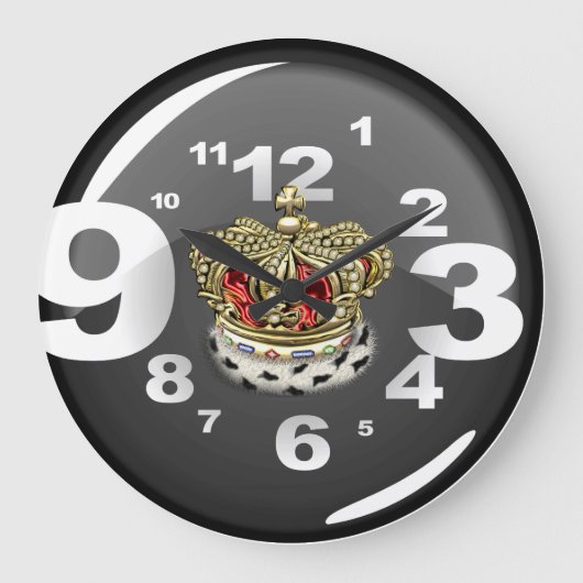 [200] Prince [King] Royal Crown [Fur+Gold][Red] Große Wanduhr (Vorderseite)